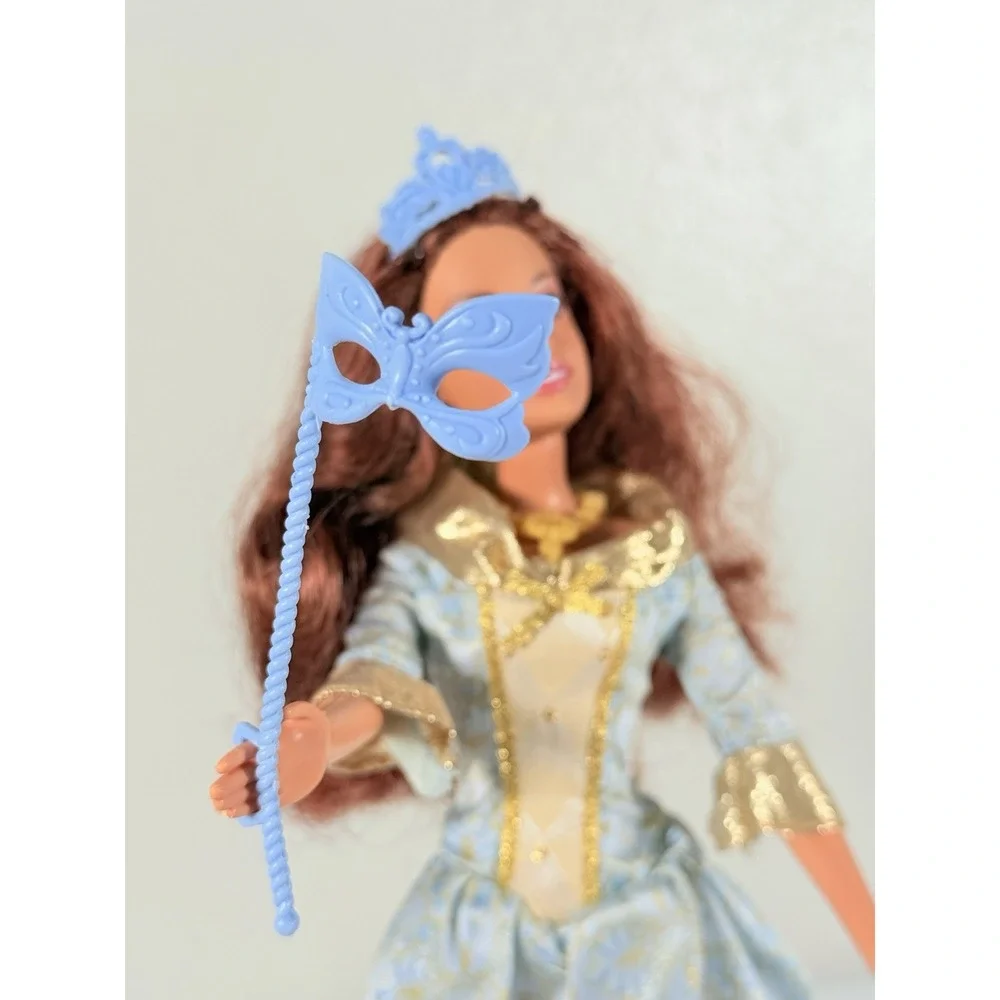 Barbie Masquerade Ball Princess Doll Blue Dress 2007 Mattel M6345 M3441 READ
